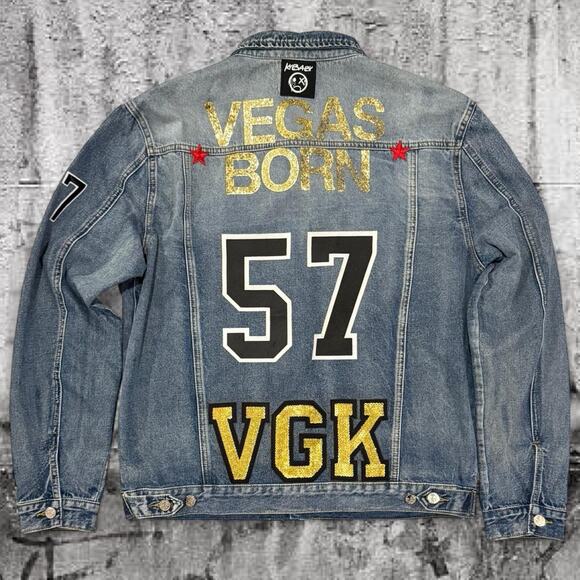 KBABY Vegas Born Denim Jacket – XL – VGK Inspired Patchwork - Custom Jacket - Picture 1 of 8